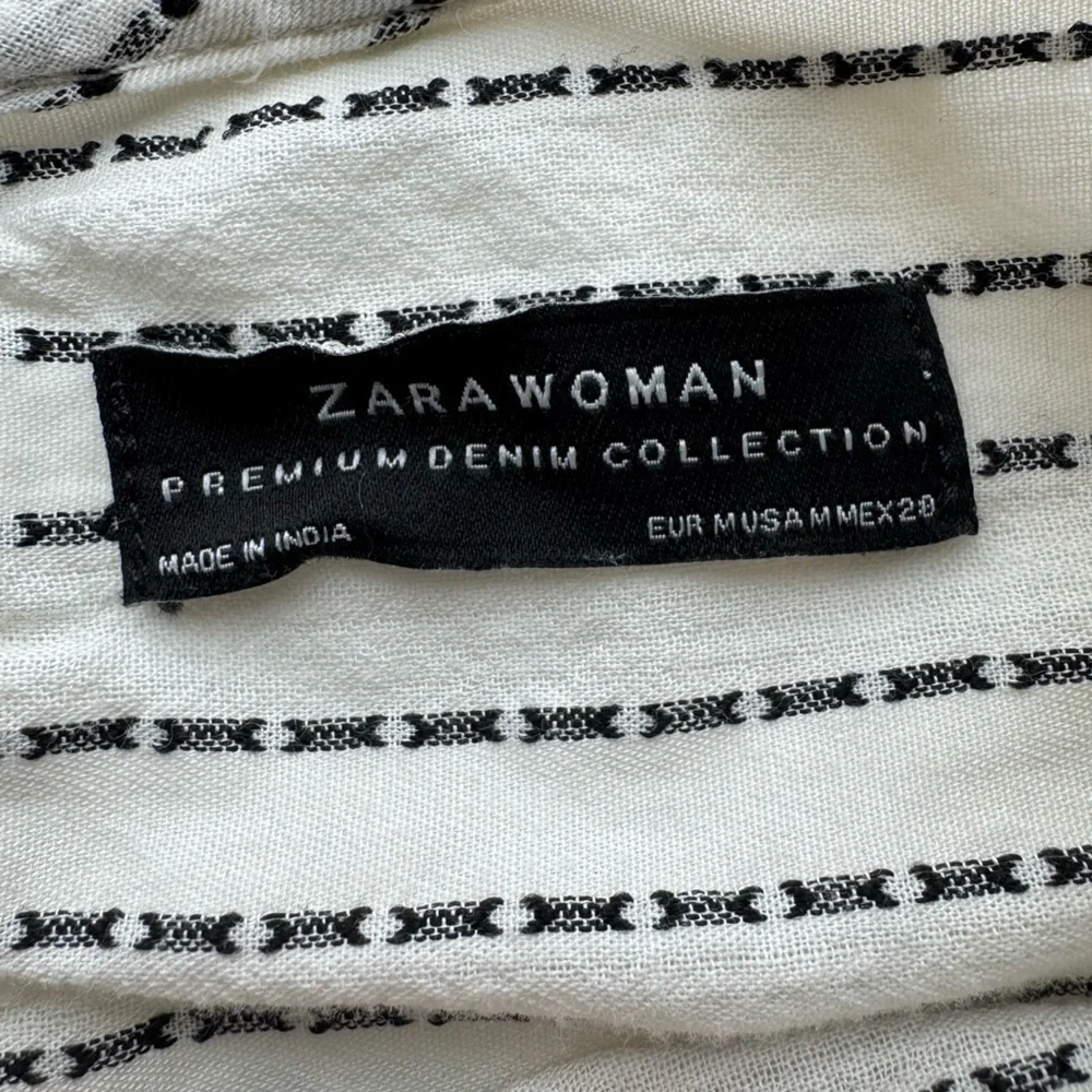 Zara Embroidered Pom Pom Peplum Blouse M Boho Cottagecore Top Festival